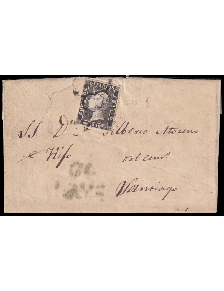 MADRID. 1859. ESPAÑA. SPAIN. 4 CUARTOS. ED. 48 (2). MADRID A GERONA.