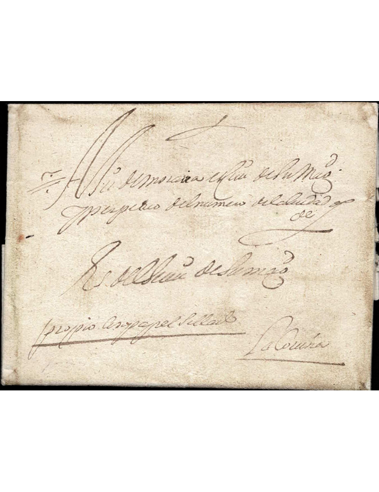 1637 (2 ABR) Madrid (¿?) a La Coruña. Carta con texto que señala lo siguiente: “El propio despacho…